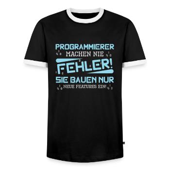 Programmierer Informatiker Informatik Binärcode - Männer Kontrast-T-Shirt - Schwarz/Weiß - Vorne - AI Model Female 172 light (172cm) & AI Model Male 178 light (178cm)