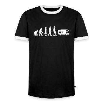 Camper motorhome caravan camper van & camping van - Men's Ringer Shirt - black/white - Front - AI Model Female 172 light (172cm) & AI Model Male 178 light (178cm)