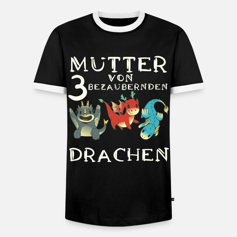 Frau Mutter Drachen - Männer Kontrast-T-Shirt - Schwarz/Weiß
