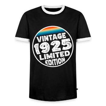 Limited Edition since 1925 Geburtstag Geschenk - Männer Kontrast-T-Shirt - Schwarz/Weiß - Vorne - AI Model Female 172 light (172cm) & AI Model Male 178 light (178cm)