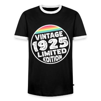 Limited Edition since 1925 Geburtstag Geschenk - Männer Kontrast-T-Shirt - Schwarz/Weiß - Vorne - AI Model Female 172 light (172cm) & AI Model Male 178 light (178cm)