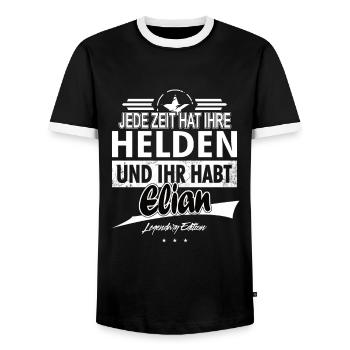 Chaque époque a ses héros Vous avez Elian - T-shirt contrasté Homme - noir/blanc - Devant - AI Model Female 172 light (172cm) & AI Model Male 178 light (178cm)
