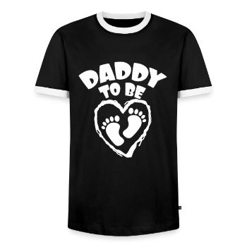 Daddy To Be - Schwangerschaft Ankündigung Geschenk für Männer - Männer Kontrast-T-Shirt - Schwarz/Weiß - Vorne - AI Model Female 172 light (172cm) & AI Model Male 178 light (178cm)