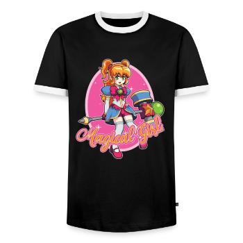 Magical Girl, Mignon Otaku Manga Anime Lovers Cadeau - T-shirt contrasté Homme - noir/blanc - Devant - AI Model Female 172 light (172cm) & AI Model Male 178 light (178cm)