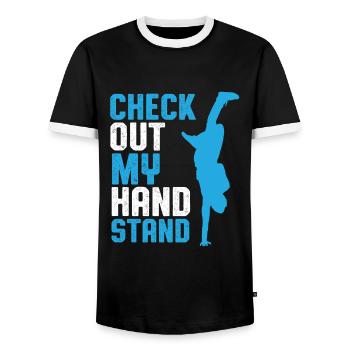 breakdance spruch - Männer Kontrast-T-Shirt - Schwarz/Weiß - Vorne - AI Model Female 172 light (172cm) & AI Model Male 178 light (178cm)