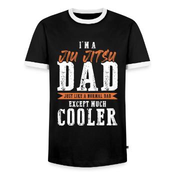 dad papa jiu jitsu - T-shirt contrasté Homme - noir/blanc - Devant - AI Model Female 172 light (172cm) & AI Model Male 178 light (178cm)