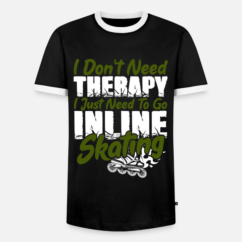 therapy inline skating - Men's Ringer Shirt - black/white