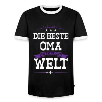 Beste Oma der Welt - Männer Kontrast-T-Shirt - Schwarz/Weiß - Vorne - AI Model Female 172 light (172cm) & AI Model Male 178 light (178cm)