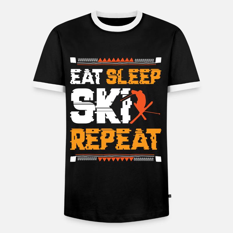 Eat Sleep Ski Repeat - Men's Ringer Shirt - black/white