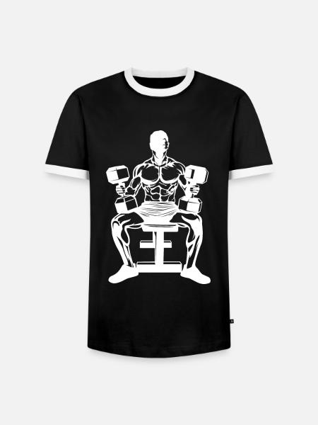 Fitness silhouette - Men's Ringer Shirt - black/white