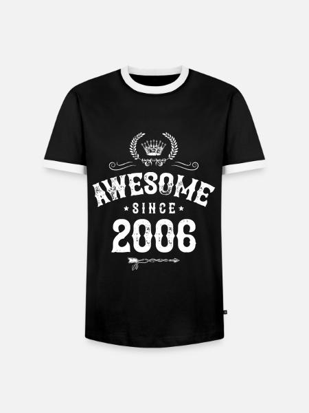 2006 awesome since - Men's Ringer Shirt - black/white