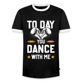 Boxen Boxing - Men's Ringer Shirt - black/white - Front - AI Model Female 172 light (172cm) & AI Model Male 178 light (178cm)