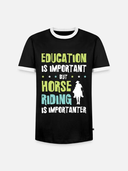 Horses Education - Men's Ringer Shirt - black/white