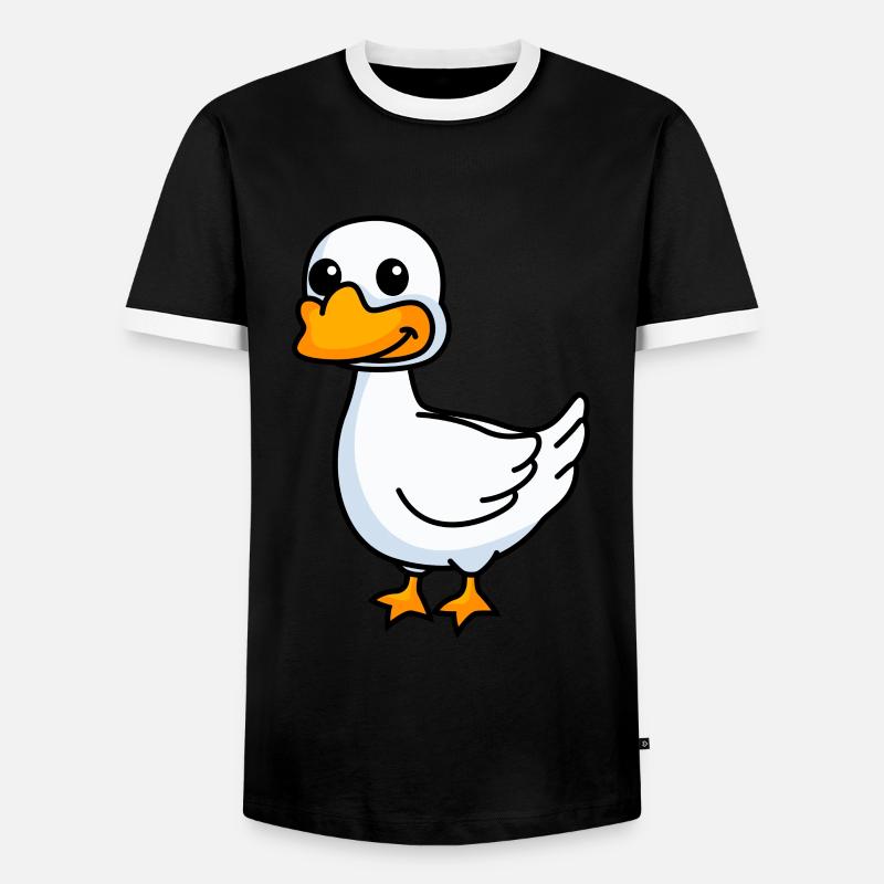 Gans Comic Tier - Männer Kontrast-T-Shirt - Schwarz/Weiß