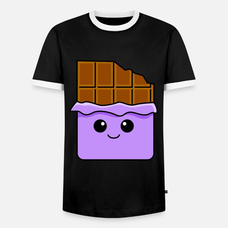 Schokolade Comic - Männer Kontrast-T-Shirt - Schwarz/Weiß