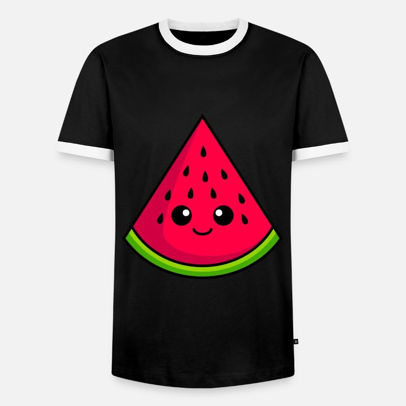 Bande dessinée pastèque - T-shirt contrasté Homme - noir/blanc