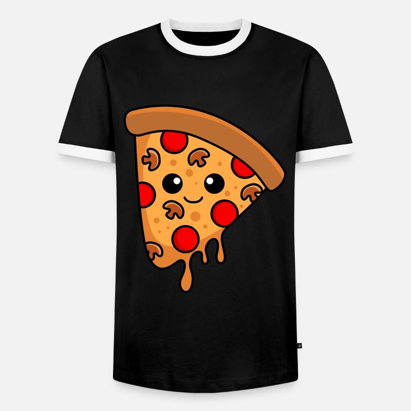 Pizza Comic - Men's Ringer Shirt - black/white