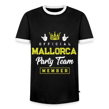 Équipage de fête de Majorque - T-shirt contrasté Homme - noir/blanc - Devant - AI Model Female 172 light (172cm) & AI Model Male 178 light (178cm)