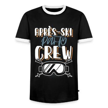 Apres Ski Crew - Männer Kontrast-T-Shirt - Schwarz/Weiß - Vorne - AI Model Female 172 light (172cm) & AI Model Male 178 light (178cm)