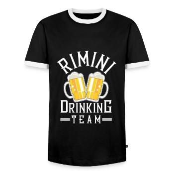 Rimini Drinking Équipe - T-shirt contrasté Homme - noir/blanc - Devant - AI Model Female 172 light (172cm) & AI Model Male 178 light (178cm)