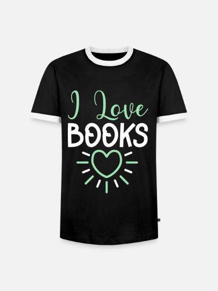 Ich liebe Bücher - Männer Kontrast-T-Shirt - Schwarz/Weiß