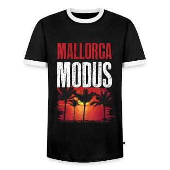 Mallorca Mode - Men's Ringer Shirt - black/white - Front - AI Model Female 172 light (172cm) & AI Model Male 178 light (178cm)