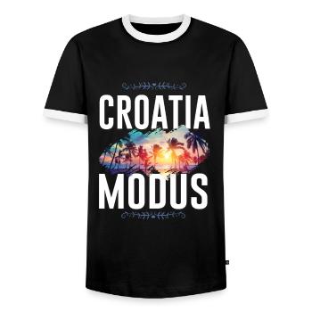 Croatia Mode - Men's Ringer Shirt - black/white - Front - AI Model Female 172 light (172cm) & AI Model Male 178 light (178cm)