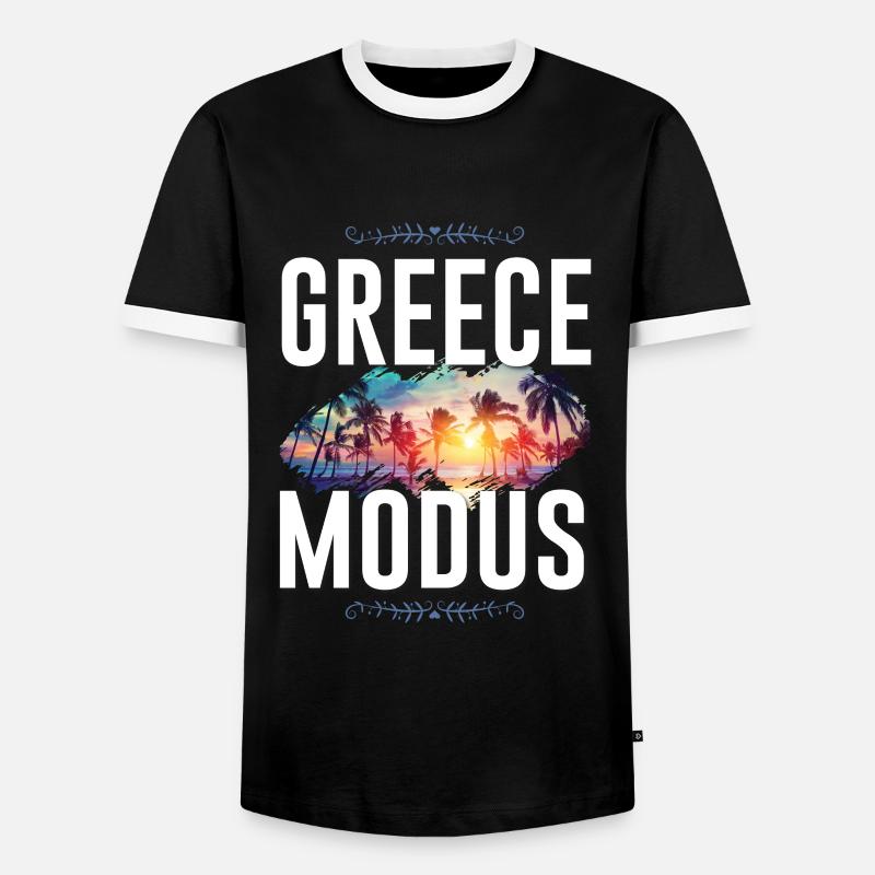 Greece Modus - Männer Kontrast-T-Shirt - Schwarz/Weiß