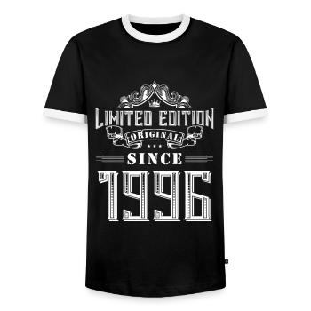 Édition limitée 1996 - T-shirt contrasté Homme - noir/blanc - Devant - AI Model Female 172 light (172cm) & AI Model Male 178 light (178cm)
