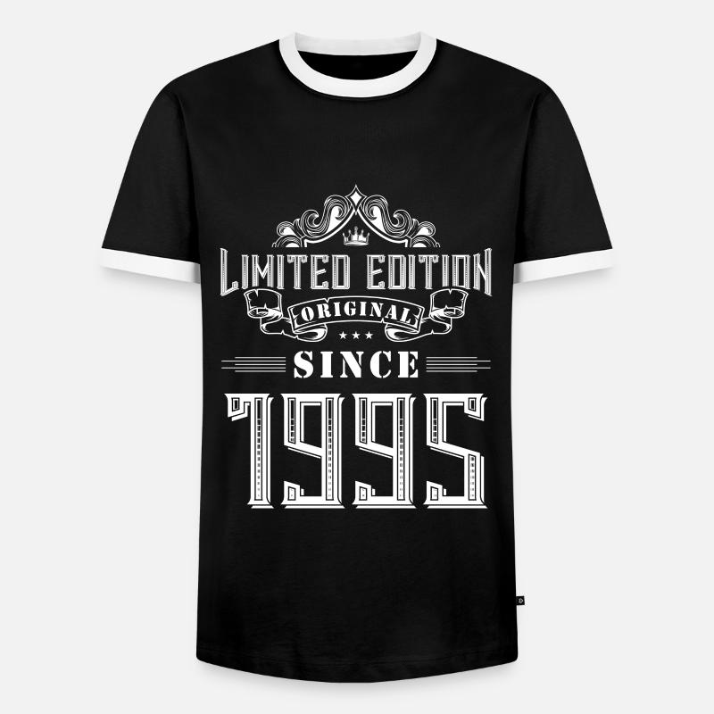 1995 limited edition - Men's Ringer Shirt - black/white