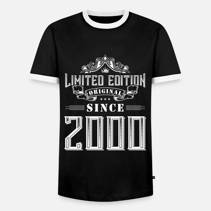 2000 limited edition - Men's Ringer Shirt - black/white