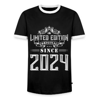 Édition limitée 2024 - T-shirt contrasté Homme - noir/blanc - Devant - AI Model Female 172 light (172cm) & AI Model Male 178 light (178cm)