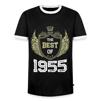 1955 best of - Männer Kontrast-T-Shirt - Schwarz/Weiß - Vorne - AI Model Female 172 light (172cm) & AI Model Male 178 light (178cm)