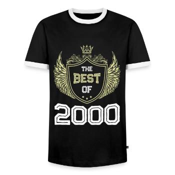 2000 best of - Männer Kontrast-T-Shirt - Schwarz/Weiß - Vorne - AI Model Female 172 light (172cm) & AI Model Male 178 light (178cm)