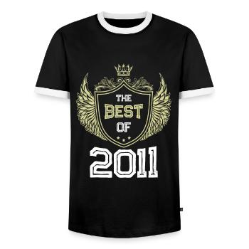 2011 best of - Männer Kontrast-T-Shirt - Schwarz/Weiß - Vorne - AI Model Female 172 light (172cm) & AI Model Male 178 light (178cm)