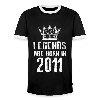 Légendes de 2011 nées en - T-shirt contrasté Homme - noir/blanc - Devant - AI Model Female 172 light (172cm) & AI Model Male 178 light (178cm)
