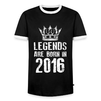 Légendes 2016 nées en - T-shirt contrasté Homme - noir/blanc - Devant - AI Model Female 172 light (172cm) & AI Model Male 178 light (178cm)