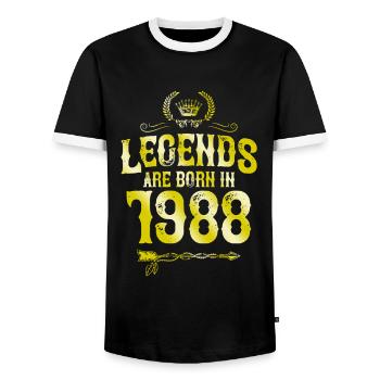 Légendes de 1988 nées en - T-shirt contrasté Homme - noir/blanc - Devant - AI Model Female 172 light (172cm) & AI Model Male 178 light (178cm)