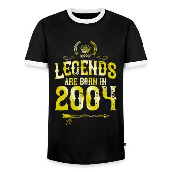 Légendes de 2004 nées en - T-shirt contrasté Homme - noir/blanc - Devant - AI Model Female 172 light (172cm) & AI Model Male 178 light (178cm)