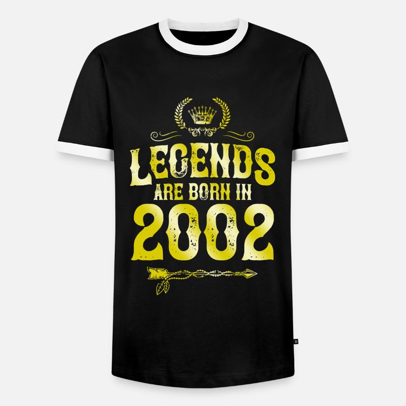 2002 legends born in - Men's Ringer Shirt - black/white