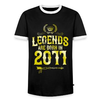 Légendes de 2011 nées en - T-shirt contrasté Homme - noir/blanc - Devant - AI Model Female 172 light (172cm) & AI Model Male 178 light (178cm)