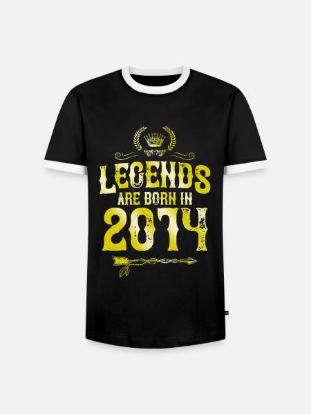 2014 legends born in - Men's Ringer Shirt - black/white