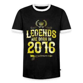 Légendes 2016 nées en - T-shirt contrasté Homme - noir/blanc - Devant - AI Model Female 172 light (172cm) & AI Model Male 178 light (178cm)