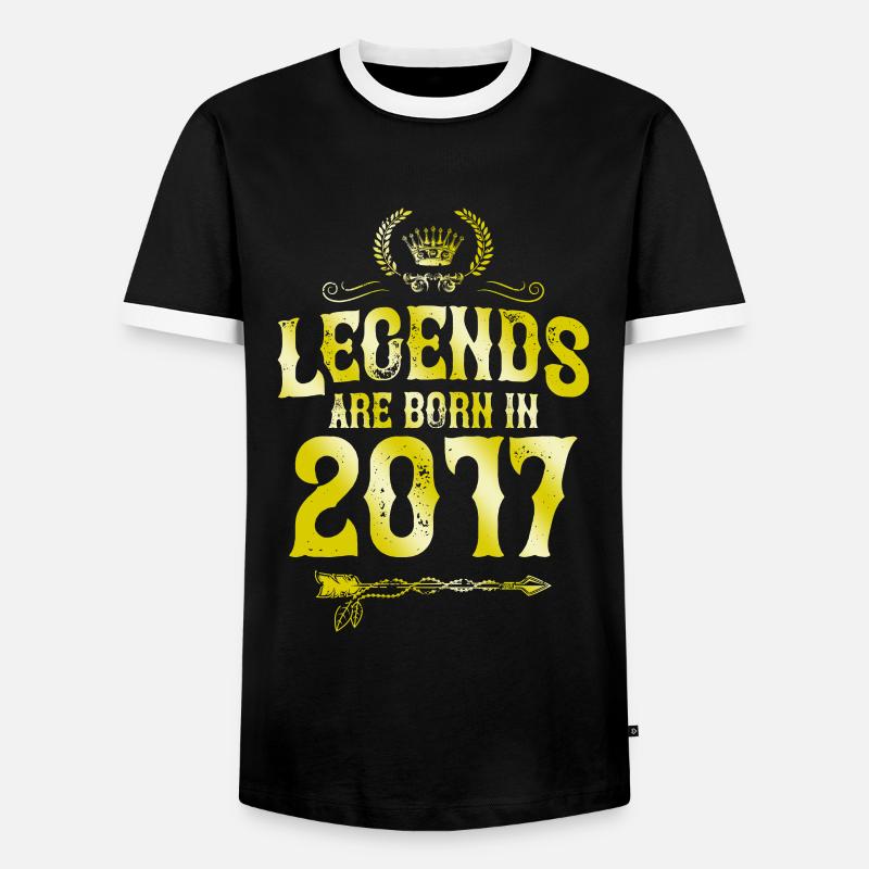 2017 legends born in - Men's Ringer Shirt - black/white