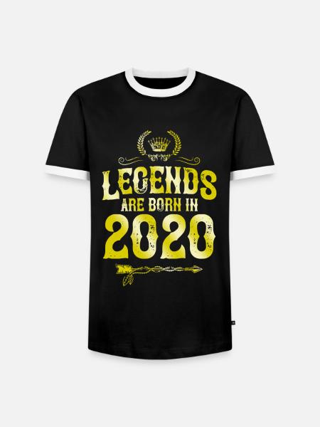 2020 legends born in - Men's Ringer Shirt - black/white