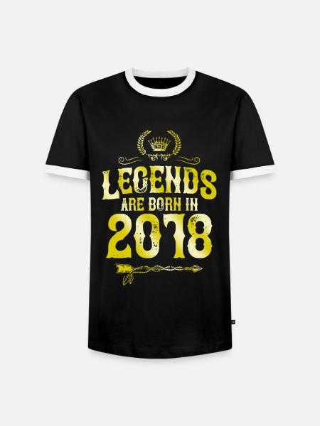 2018 leyendas nacidas en - Camiseta contraste hombre - negro/blanco
