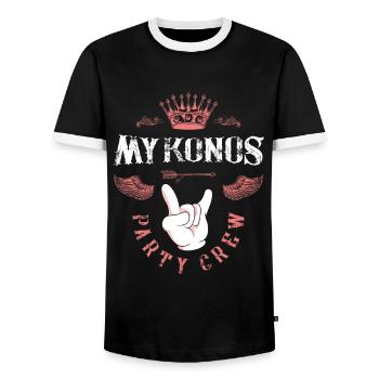Équipage de mykonos - T-shirt contrasté Homme - noir/blanc - Devant - AI Model Female 172 light (172cm) & AI Model Male 178 light (178cm)