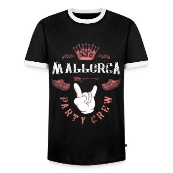Équipage de fête de Majorque - T-shirt contrasté Homme - noir/blanc - Devant - AI Model Female 172 light (172cm) & AI Model Male 178 light (178cm)