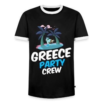 Équipage de la fête de grèce - T-shirt contrasté Homme - noir/blanc - Devant - AI Model Female 172 light (172cm) & AI Model Male 178 light (178cm)