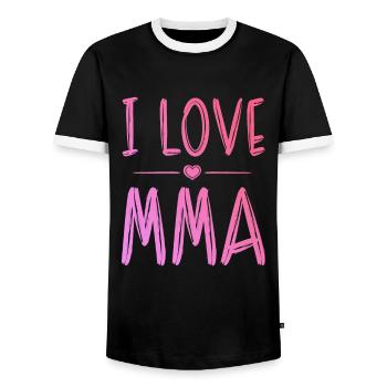 Ich liebe Mma - Männer Kontrast-T-Shirt - Schwarz/Weiß - Vorne - AI Model Female 172 light (172cm) & AI Model Male 178 light (178cm)
